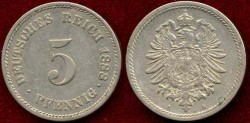 World Coins - GERMANY 1888-A 5 Pfennig