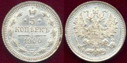 World Coins - RUSSIA 1900  5 KOPEKS .... nice Original BU