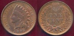 Us Coins - 1897 INDIAN CENT MS63BN... some red
