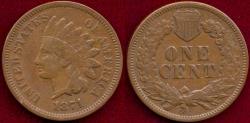 Us Coins - 1871 INDIAN CENT VG