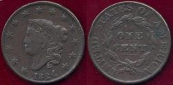 Us Coins - 1824 LARGE CENT VF