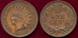 Us Coins - 1887 INDIAN CENT  XF