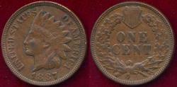 Us Coins - 1887 INDIAN CENT XF