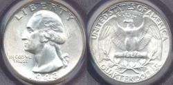 Us Coins - 1943 WASHINGTON QUARTER PCGS MS65 ..  HIGH END
