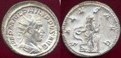 Ancient Coins - PHILIP I 244-249 AD Antoninianus  SALUS with snake