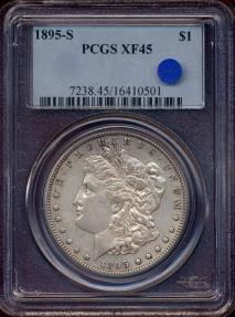 US Coins - 1895-S MORGAN DOLLAR  PCGS  XF45