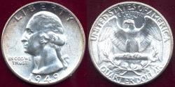 Us Coins - 1949  WASHINGTON QUARTER   MS65