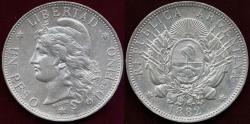 World Coins - ARGENTINE 1882 1 PESO  AU Details