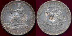 Us Coins - 1877-S TRADE DOLLAR XF ....   MULTIPLE CHINESE CHOP MARKS