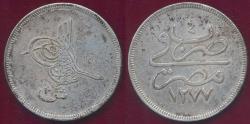 World Coins - EGYPT 1863 10 QIRSH ABDUL AZIZ