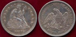 Us Coins - 1861 SEATED QUARTER  AU55  ...  VERY ORIGINAL