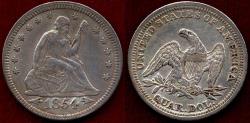 Us Coins - 1854 Arrows SEATED Quarter AU55