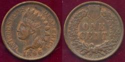 Us Coins - 1896 INDIAN CENT AU55