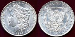 Us Coins - 1891-CC MORGAN DOLLAR  MS62  WHITE