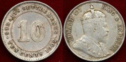 World Coins - STRAITS SETTLEMENTS 1902 10 CENTS