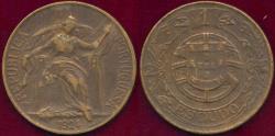World Coins - PORTUGAL 1924  1 ESCUDO  VF