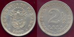 World Coins - PANAMA 1907  2 1/2 CENTESIMO    AU