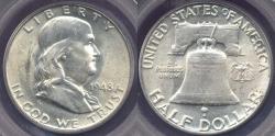 Us Coins - 1948 FRANKLIN HALF DOLLAR PCGS MS64 FBL