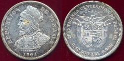World Coins - PANAMA 1904 25  CENTESIMOS... AU Details