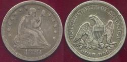 Us Coins - 1858 SEATED QUARTER  VF