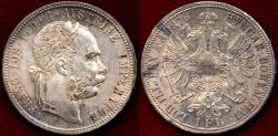 World Coins - AUSTRIA 1876A  1 FLORIN ...  CHOICE BU ... GREAT TONING!