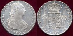 World Coins - BOLIVIA 1808 PJ Potosi Mint   8 REALES  MS62