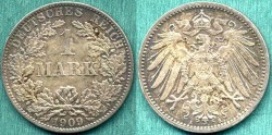 World Coins - GERMANY 1909-A........ 1 MARK NGC MS63
