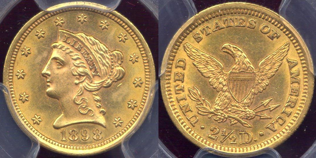 US Coins - 1898 GOLD $2 1/2 LIBERTY   PCGS MS62