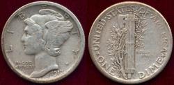 Us Coins - 1917-S MERCURY DIME  VF35