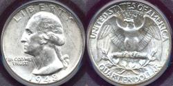 Us Coins - 1948-D WASHINGTON QUARTER  PCGS MS65