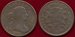 Us Coins - 1803 DRAPED BUST HALF CENT  VF  ... C#3