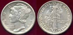 Us Coins - 1924-S MERCURY DIME AU58 ... attractive