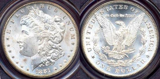 US Coins - 1881-CC MORGAN DOLLAR ...  PCGS MS65  .....  BIG UPGRADE POTENTIAL
