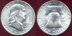 Us Coins - 1951 FRANKLIN HALF DOLLAR  MS63 WHITE