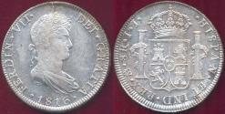 World Coins - MEXICO 1816 Mo JJ  8 REALES  AU55