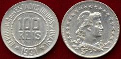 World Coins - BRAZIL 1931  100 REIS ... Nice BU