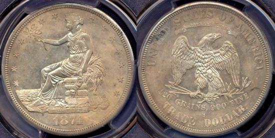 US Coins - 1874-S TRADE DOLLAR   PCGS AU58 .... PL  Mirror like surfaces