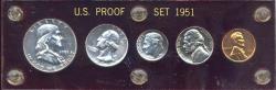 Us Coins - 1951 US PROOF SET...... LOVELY SET  in Red Capital Display holder