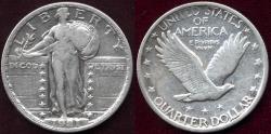 Us Coins - 1921 STANDING LIBERTY QUARTER VF30