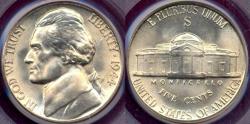 Us Coins - 1944-S JEFFERSON NICKEL  PCGS MS67