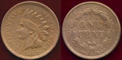 Us Coins - 1859 INDIAN CENT  AU