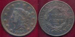 Us Coins - 1828 Small Wide Date  LARGE CENT  VF