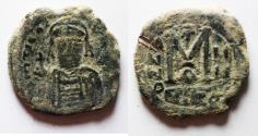 Ancient Coins - BYZANTINE. TIBERIUS II CONSTANTINE AE FOLLIS