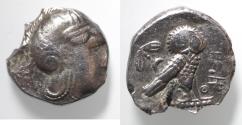 Ancient Coins - Satraps of Mesopotamia. Mazakes, as satrap (c. 331-323/2 BC). AR tetradrachm (24mm, 15.86g). Imitating Athens.