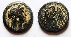 Ancient Coins - PTOLEMAIC KINGS of EGYPT. Ptolemy V or Ptolemy VI. 204-180 BC or 180-145 BC. Æ 29. ISIS