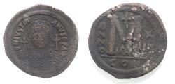 Ancient Coins - BYZANTINE. Justinian I (AD 527-565). AE follis (38mm,20.45g). CONSTANTINOPLE mint