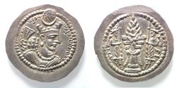 Ancient Coins - Sasanian Empire. Bahram V or Varhran V (A.D. 420-438). Silver AR Drachm.