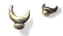Ancient Coins - ANCIENT LEVANT. CURRENCY BEFORE COINS. GILDED SILVER EARRING. 800 - 700 B.C