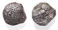 Ancient Coins - Apparently unpublished: Arabia Felix. Saba’. Mid-fourth-second century BC. AR unit (17mm, 4.87g).