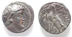 Ancient Coins - Seleukid Kings. Demetrios II (second reign, 129-126/5 BC) AR tetradrachm (27mm, 12.79g). Tyre mint. Dated SE 184 (129/8 BC).